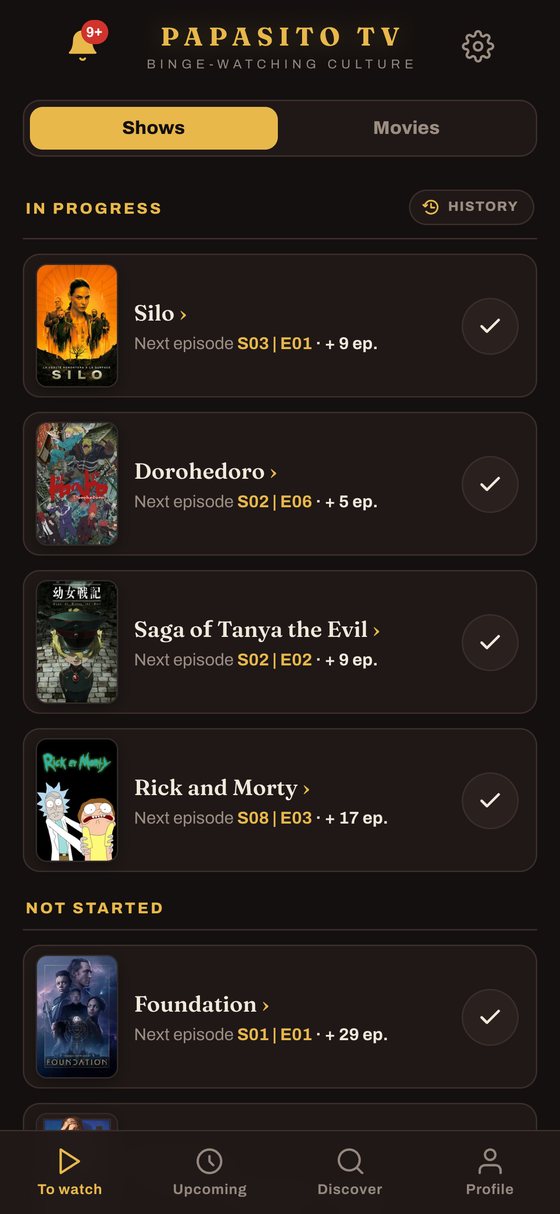 Your shows in progress