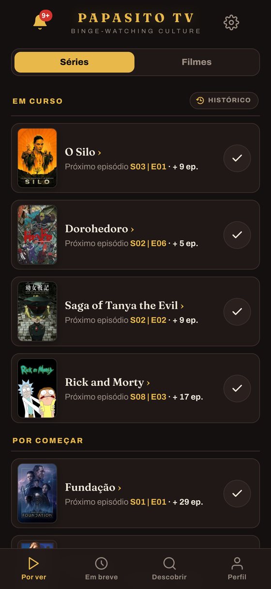 As tuas séries a decorrer